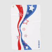 Amerikaanse vlag rood wit en blauw golfhanddoek (Voorkant)