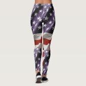 Amerikaanse vlag - Rood wit en blauw Leggings (Achterkant)