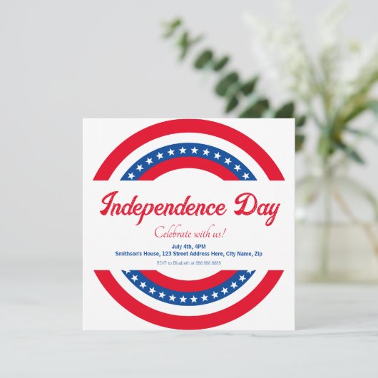 Amerikaanse vlag Rood Wit en Blauw Onafhankelijkhe Kaart (Staand voorkant)