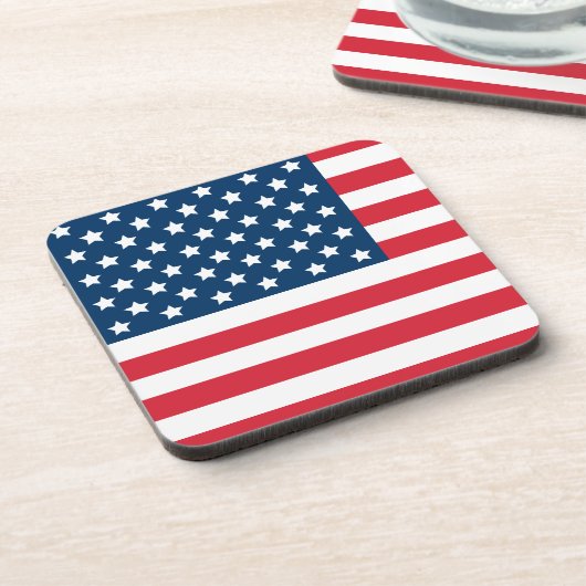 Amerikaanse vlag Rood wit en blauw patriottisch Bier Onderzetter (Linkerzijde)