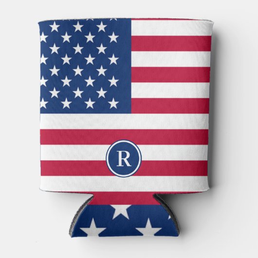 Amerikaanse vlag Rood wit en blauw patriottisch Blikjeskoeler (Voorkant)