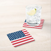 Amerikaanse vlag Rood wit en blauw patriottisch Kartonnen Onderzetters (Insitu)