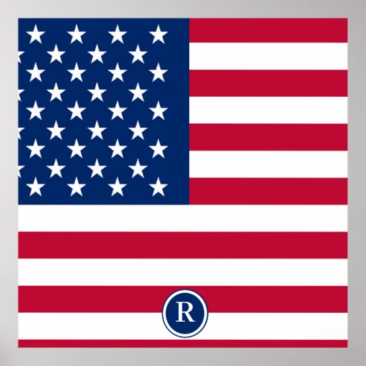 Amerikaanse vlag Rood wit en blauw patriottisch Poster (Voorkant)