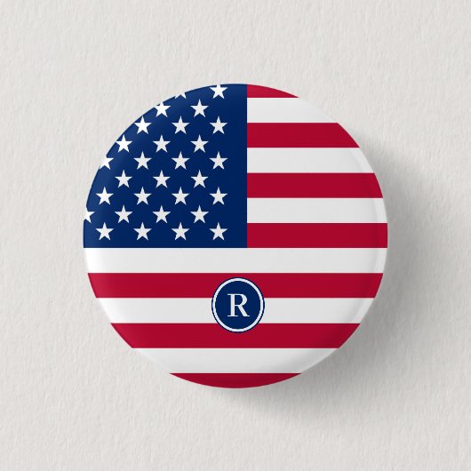 Amerikaanse vlag Rood wit en blauw patriottisch Ronde Button 3,2 Cm (Voorkant)