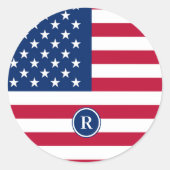 Amerikaanse vlag Rood wit en blauw patriottisch Ronde Sticker (Voorkant)
