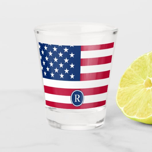 Amerikaanse vlag Rood wit en blauw patriottisch Shot Glas (Voorkant)