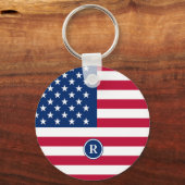 Amerikaanse vlag Rood wit en blauw patriottisch Sleutelhanger (Voorkant)