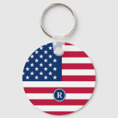 Amerikaanse vlag Rood wit en blauw patriottisch Sleutelhanger (Achterkant)