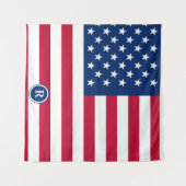 Amerikaanse vlag Rood wit en blauw patriottisch Wandkleed (Voorkant (horizontaal))