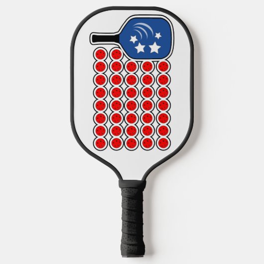 Amerikaanse vlag rood wit en blauw pickleballs pickleball paddle (Voorkant)