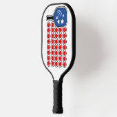 Amerikaanse vlag rood wit en blauw pickleballs pickleball paddle (Links)