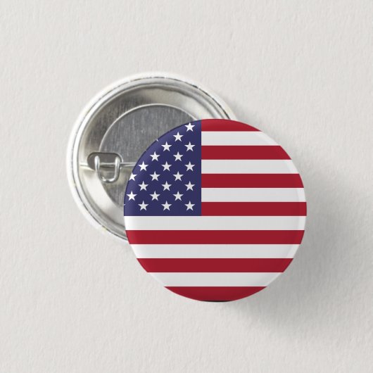 Amerikaanse vlag rood wit en blauw ronde button 3,2 cm (Voorkant /achterkant)