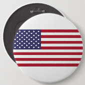 Amerikaanse vlag rood wit en blauw ronde button 6,0 cm (Voorkant /achterkant)