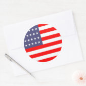 Amerikaanse vlag rood wit en blauw ronde sticker (Envelop)