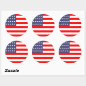 Amerikaanse vlag rood wit en blauw ronde sticker (Vel)