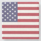 Amerikaanse vlag rood wit en blauw stenen onderzetter (Voorkant)