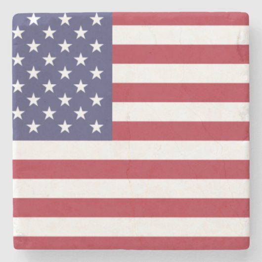 Amerikaanse vlag rood wit en blauw stenen onderzetter (Voorkant)