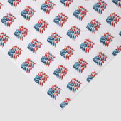 Amerikaanse vlag rood wit en blauw thema tissuepapier (Detail)