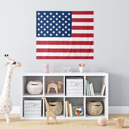 Amerikaanse Vlag Rood Wit en Blauw Wandkleed