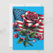 Amerikaanse Vlag roos Patriottische Kunst Feestdagenkaart (Achterkant)
