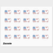 Amerikaanse vlag Rooster Chicken op 4 juli Animal Ronde Sticker (Vel)