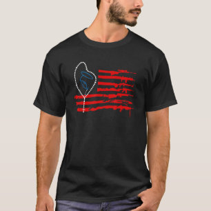 Amerikaanse vlag Rosary Marian Battle Our Lady Pra T-shirt