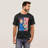 Amerikaanse vlag Rosie De Riveter Feminist 4 T-shirt (Voorkant volledig)