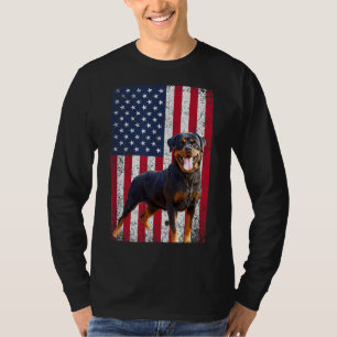 Amerikaanse vlag Rottweiler Hondenliefhebber Funny T-shirt
