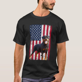 Amerikaanse vlag Rottweiler Hondenliefhebber Funny T-shirt