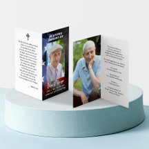 Amerikaanse vlag rouwkaart gevouwen gebedskaart