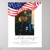 Amerikaanse vlag rouwkaart welkomstbord poster  (Voorkant)