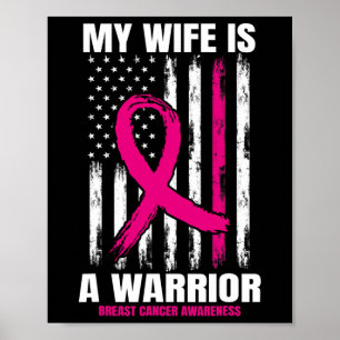 Amerikaanse vlag Roze Borstkanker Bewustzijn Vrouw Poster