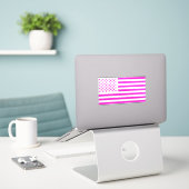 Amerikaanse vlag roze editie sticker (Laptop op bureau)