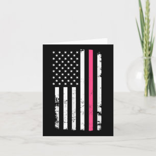 Amerikaanse vlag roze lijn voor borstkanker kaart