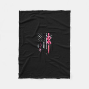 Amerikaanse vlag roze lintstof borstkanker fleece deken