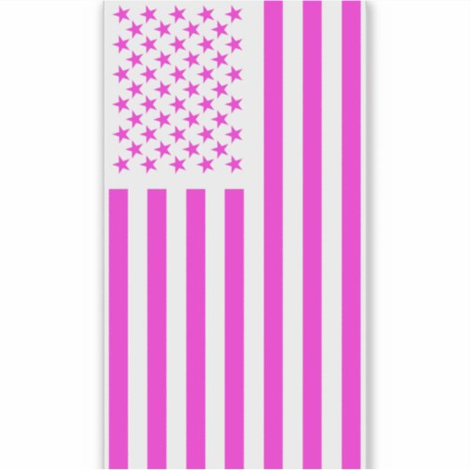 Amerikaanse vlag roze sticker (Voorkant)