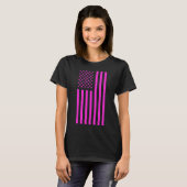 Amerikaanse Vlag Roze T-shirt (Voorkant volledig)