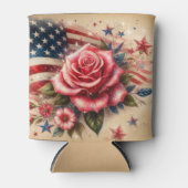  Amerikaanse vlag, Rozen en sterren Blikjeskoeler (Voorkant)