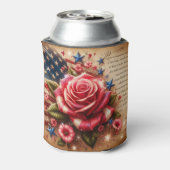  Amerikaanse vlag, Rozen en sterren Blikjeskoeler (Blikje Achterkant)