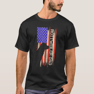-Amerikaanse Vlag Rroud Rottweiler Pap Rottie T-shirt