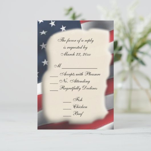 Amerikaanse vlag RSVP (Staand voorkant)