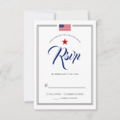 Amerikaanse vlag RSVP Invitati Kaart (Voorkant)