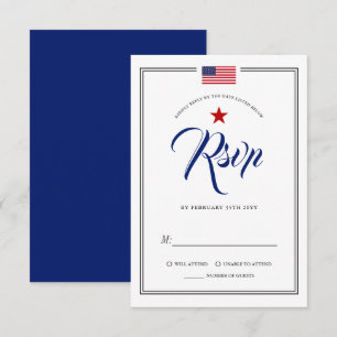 Amerikaanse vlag RSVP Invitati Kaart