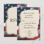 Amerikaanse vlag RSVP Kaartje (Voorkant / Achterkant)