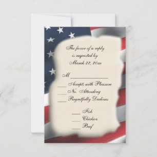 Amerikaanse vlag RSVP Kaartje