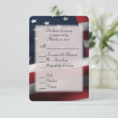 Amerikaanse vlag RSVP met Entree keuzes (Staand voorkant)