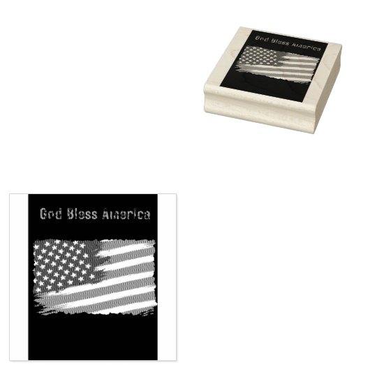 Amerikaanse vlag rubberstempel aanpasbaar (Gestempeld)