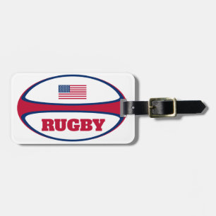 Amerikaanse vlag Rugby Ball Bagagelabel