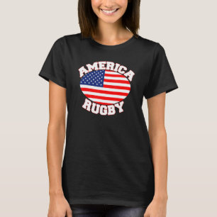 Amerikaanse vlag Rugby Ball Sports Players USA T-shirt