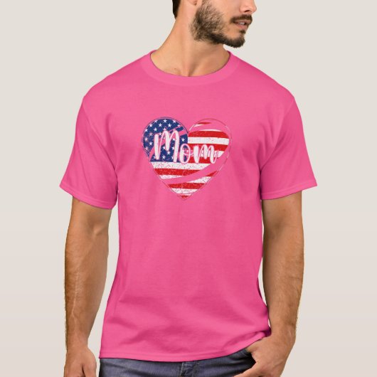 Amerikaanse vlag Rugby mam apparel 4 jul T-shirt (Voorkant)
